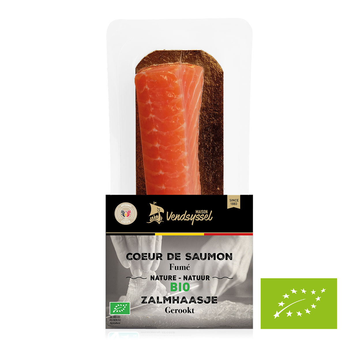 Cœur de saumon fumé bio • Nature • 100g