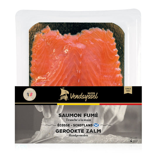 Plaquette de saumon fumé tranché main d'Ecosse 120g Maison Vendsyssel by DFM Saveurs